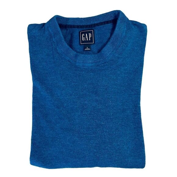 Blue Marl Cotton Crew Neck Sweater - Gap - Picture 5 of 5